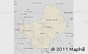 Shaded Relief 3D Map of Ogooue-Lolo, desaturated