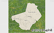 Shaded Relief 3D Map of Ogooue-Lolo, satellite outside
