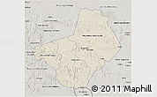 Shaded Relief 3D Map of Ogooue-Lolo, semi-desaturated
