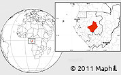 Blank Location Map of Ogooue-Lolo, within the entire country