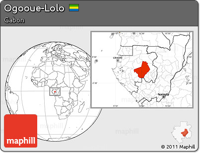 Blank Location Map of Ogooue-Lolo