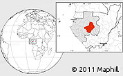 Blank Location Map of Ogooue-Lolo, highlighted country