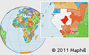 Political Location Map of Ogooue-Lolo, highlighted country