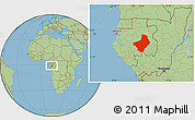 Savanna Style Location Map of Ogooue-Lolo