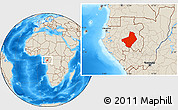 Shaded Relief Location Map of Ogooue-Lolo