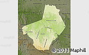 Physical Map of Ogooue-Lolo, darken