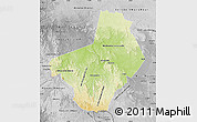 Physical Map of Ogooue-Lolo, desaturated