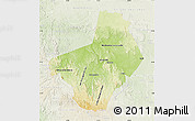 Physical Map of Ogooue-Lolo, lighten