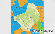Physical Map of Ogooue-Lolo, political outside