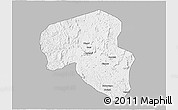 Gray 3D Map of Offoue-Onoye (Iboundji), single color outside