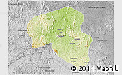 Physical 3D Map of Offoue-Onoye (Iboundji), desaturated