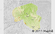 Physical 3D Map of Offoue-Onoye (Iboundji), lighten, desaturated