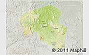 Physical 3D Map of Offoue-Onoye (Iboundji), lighten, semi-desaturated