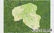 Physical 3D Map of Offoue-Onoye (Iboundji), satellite outside
