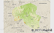 Physical 3D Map of Offoue-Onoye (Iboundji), shaded relief outside