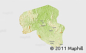 Physical 3D Map of Offoue-Onoye (Iboundji), single color outside