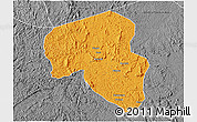 Political 3D Map of Offoue-Onoye (Iboundji), desaturated
