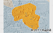 Political 3D Map of Offoue-Onoye (Iboundji), lighten, semi-desaturated