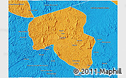 Political 3D Map of Offoue-Onoye (Iboundji)