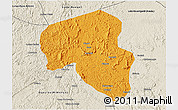 Political 3D Map of Offoue-Onoye (Iboundji), shaded relief outside
