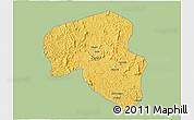 Savanna Style 3D Map of Offoue-Onoye (Iboundji), single color outside