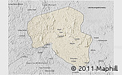 Shaded Relief 3D Map of Offoue-Onoye (Iboundji), desaturated