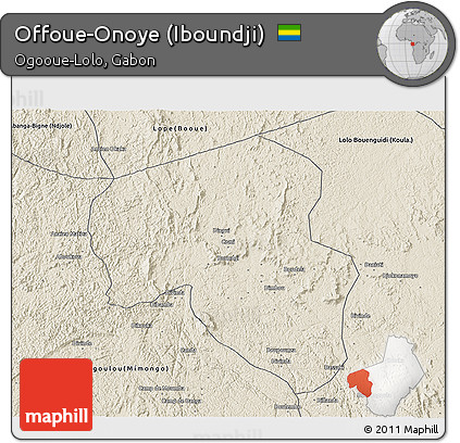 Shaded Relief 3D Map of Offoue-Onoye (Iboundji)