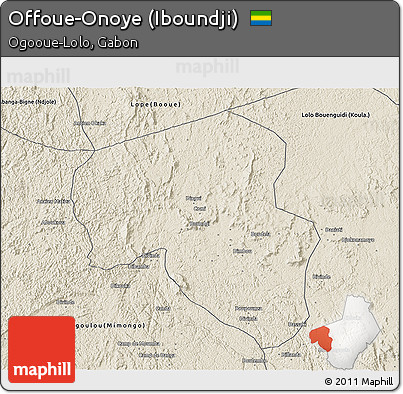 Shaded Relief 3D Map of Offoue-Onoye (Iboundji)