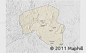 Shaded Relief 3D Map of Offoue-Onoye (Iboundji), lighten, desaturated