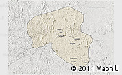 Shaded Relief 3D Map of Offoue-Onoye (Iboundji), lighten, semi-desaturated