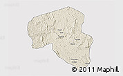 Shaded Relief 3D Map of Offoue-Onoye (Iboundji), single color outside