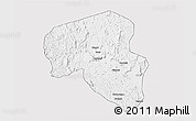 Silver Style 3D Map of Offoue-Onoye (Iboundji), single color outside