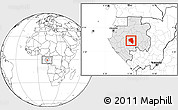 Blank Location Map of Offoue-Onoye (Iboundji), highlighted country, within the entire country