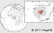 Blank Location Map of Offoue-Onoye (Iboundji), highlighted country, highlighted parent region, within the entire country