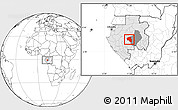 Blank Location Map of Offoue-Onoye (Iboundji), highlighted country, highlighted parent region