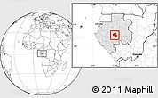 Blank Location Map of Offoue-Onoye (Iboundji), highlighted country