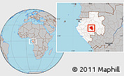 Gray Location Map of Offoue-Onoye (Iboundji), highlighted country, within the entire country