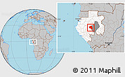 Gray Location Map of Offoue-Onoye (Iboundji), highlighted country, highlighted parent region