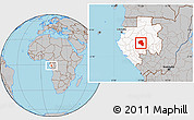 Gray Location Map of Offoue-Onoye (Iboundji), highlighted country