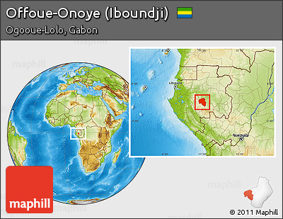 Physical Location Map of Offoue-Onoye (Iboundji)
