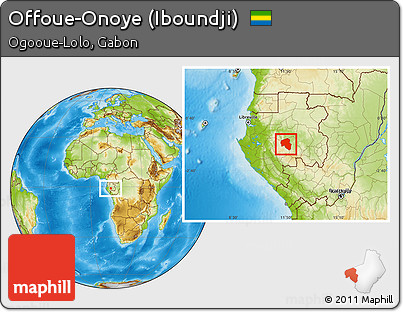 Physical Location Map of Offoue-Onoye (Iboundji)