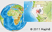 Physical Location Map of Offoue-Onoye (Iboundji), highlighted country, highlighted parent region
