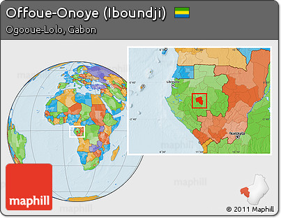 Political Location Map of Offoue-Onoye (Iboundji)