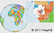 Political Location Map of Offoue-Onoye (Iboundji), highlighted country, highlighted parent region