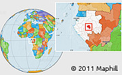 Political Location Map of Offoue-Onoye (Iboundji), highlighted country