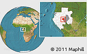 Satellite Location Map of Offoue-Onoye (Iboundji), highlighted country, highlighted parent region