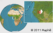 Satellite Location Map of Offoue-Onoye (Iboundji), highlighted parent region, within the entire country