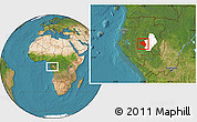 Satellite Location Map of Offoue-Onoye (Iboundji), highlighted parent region