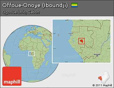 Savanna Style Location Map of Offoue-Onoye (Iboundji)