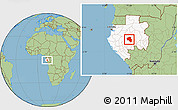 Savanna Style Location Map of Offoue-Onoye (Iboundji), highlighted country
